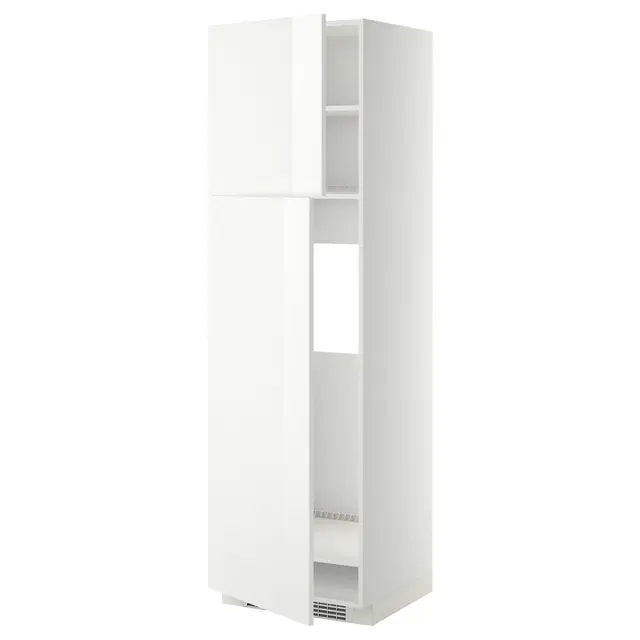 METOD Висока шафка для холодильника з 2 дверцятами - білий/Ringhult білий 60x60x200 см