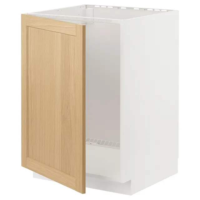 METOD Шафка під мийку - білий/Forsbacka дуб 60x60 см