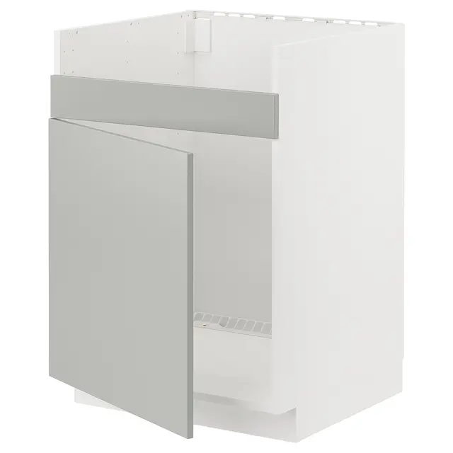 METOD Шафка під мийку HAVSEN з 1 чашею - білий/Havstorp світло-сірий 60x60 см
