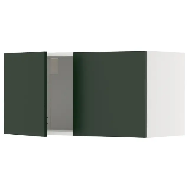 METOD Настінна шафка/2 дверцят - білий/Havstorp глибокий зелений 80x40 см