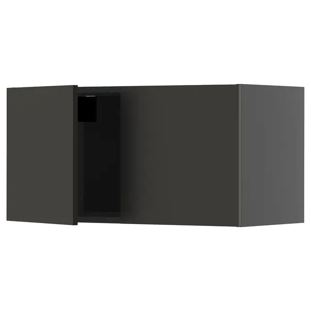 METOD Настінна шафка/2 дверцят - чорно-сірий/Nickebo матовий антрацит 80x40 см