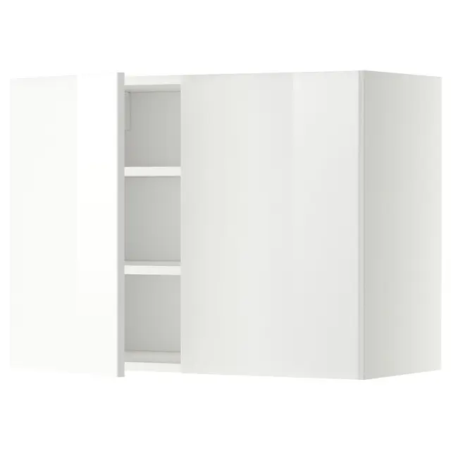 METOD Настінна шафка з полицями/2 дверцят - білий/Ringhult білий 80x60 см