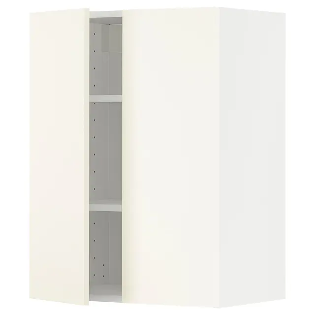 METOD Настінна шафка з полицями/2 дверцят - білий/Vallstena білий 60x80 см