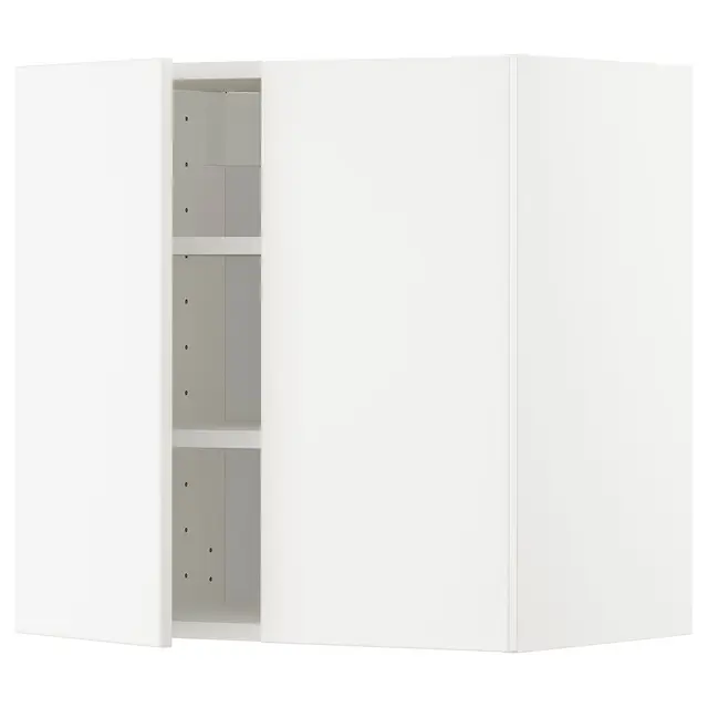 METOD Настінна шафка з полицями/2 дверцят - білий/Veddinge білий 60x60 см