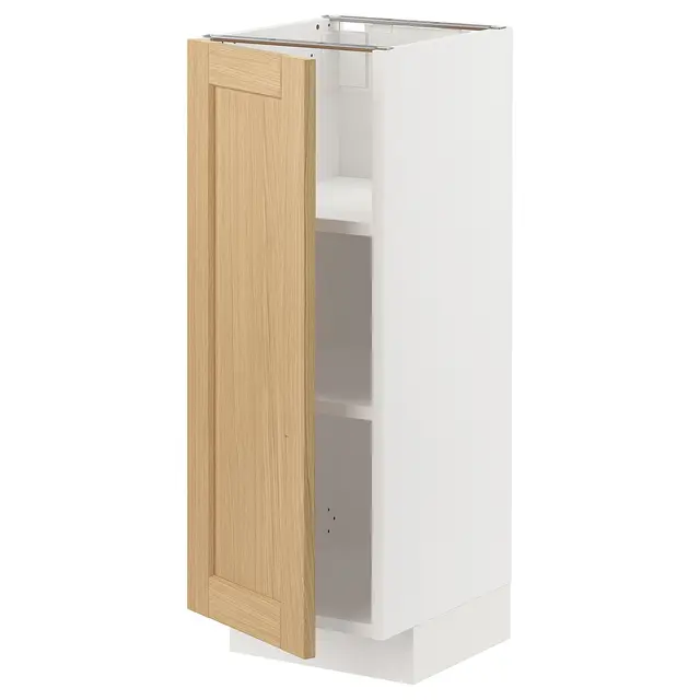 METOD Підлогова шафка/полиці - білий/Forsbacka дуб 30x37 см