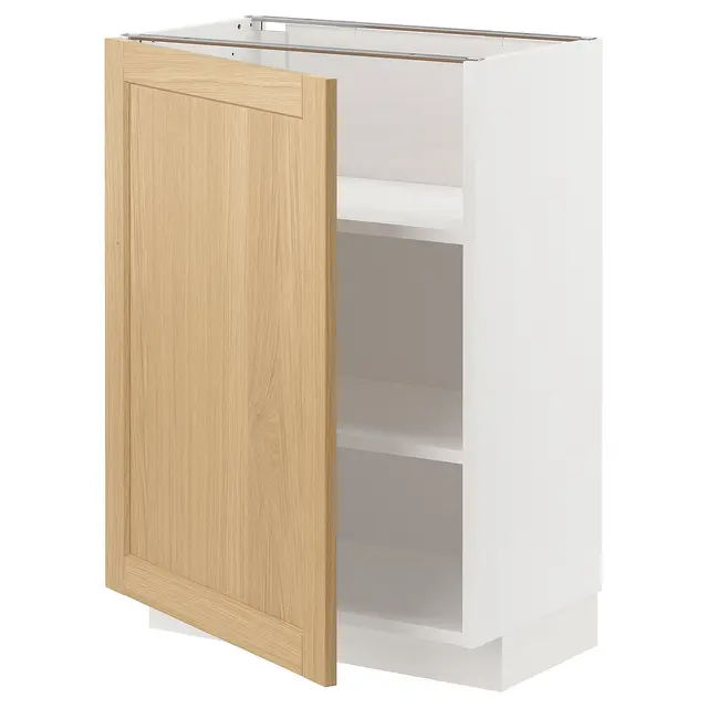 METOD Підлогова шафка/полиці - білий/Forsbacka дуб 60x37 см