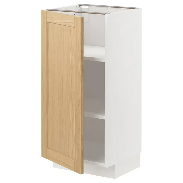 METOD Підлогова шафка/полиці - білий/Forsbacka дуб 40x37 см