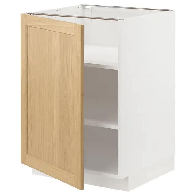 METOD Підлогова шафка/полиці - білий/Forsbacka дуб 60x60 см