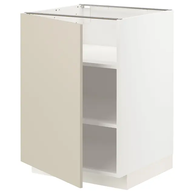 METOD Підлогова шафка/полиці - білий/Havstorp бежевий 60x60 см