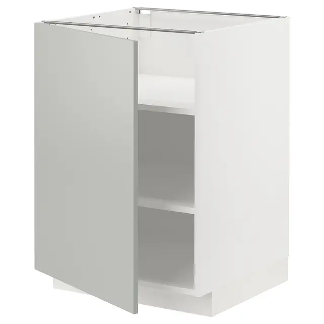 METOD Підлогова шафка/полиці - білий/Havstorp світло-сірий 60x60 см