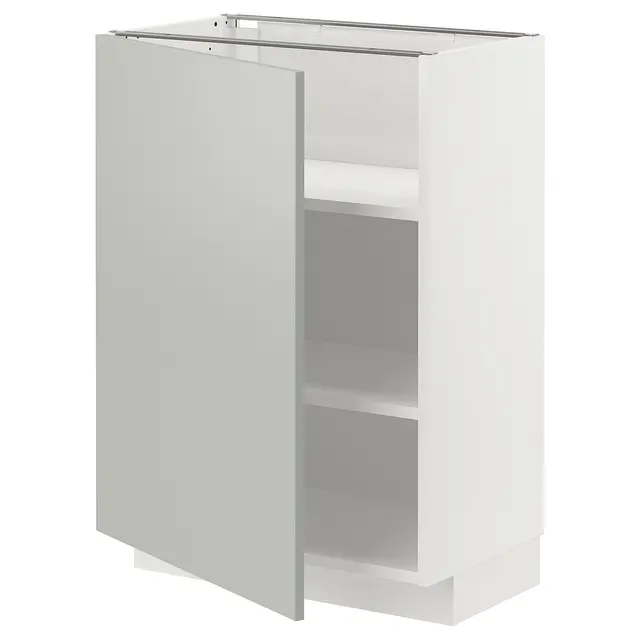 METOD Підлогова шафка/полиці - білий/Havstorp світло-сірий 60x37 см