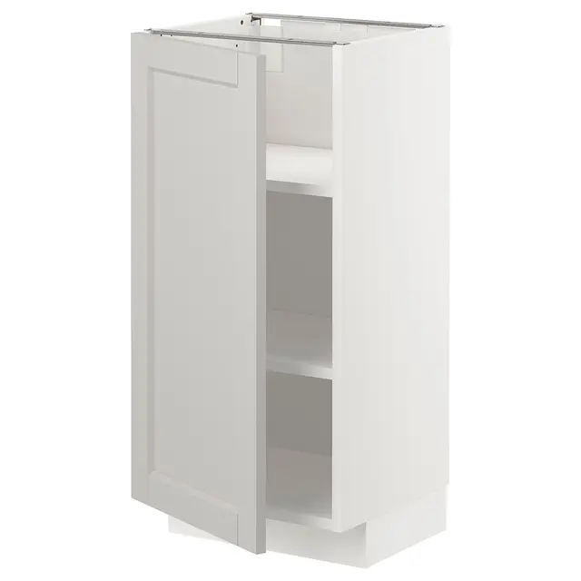 METOD Підлогова шафка/полиці - білий/Lerhyttan світло-сірий 40x37 см