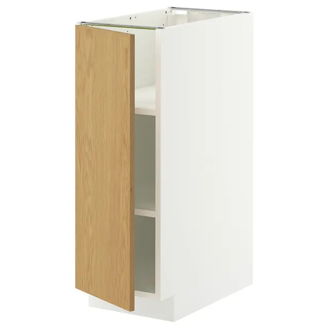 METOD Підлогова шафка/полиці - білий/Sinarp дубовий шпон 30x60 см