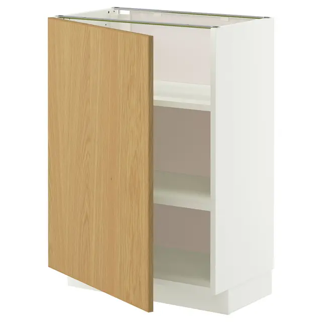 METOD Підлогова шафка/полиці - білий/Sinarp дубовий шпон 60x37 см