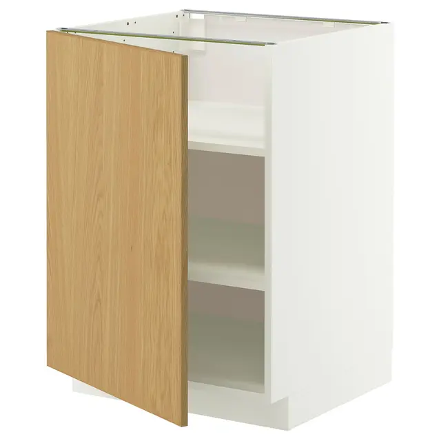 METOD Підлогова шафка/полиці - білий/Sinarp дубовий шпон 60x60 см