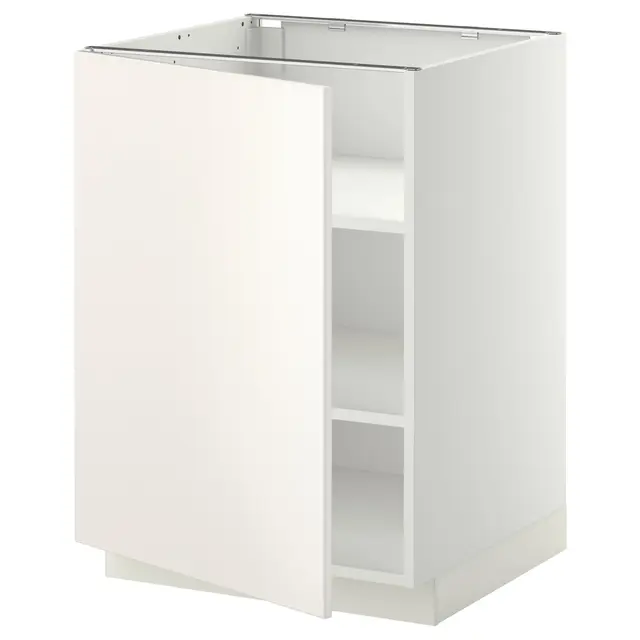 METOD Підлогова шафка/полиці - білий/Veddinge білий 60x60 см