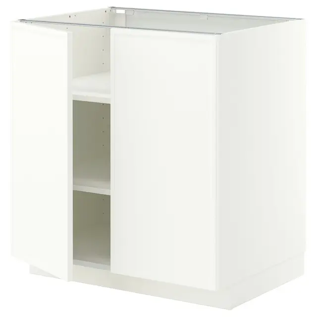 METOD Підлогова шафка/полиці/2 дверцят - білий/Aspudden матовий білий 80x60 см