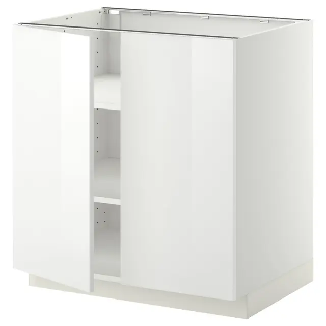 METOD Підлогова шафка/полиці/2 дверцят - білий/Ringhult білий 80x60 см