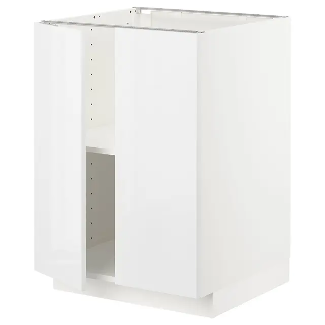 METOD Підлогова шафка/полиці/2 дверцят - білий/Ringhult білий 60x60 см