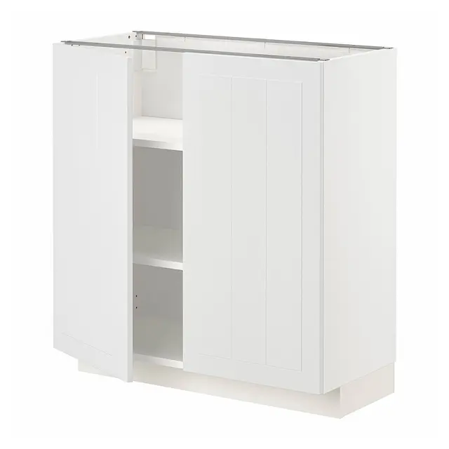 METOD Підлогова шафка/полиці/2 дверцят - білий/Stensund білий 80x37 см