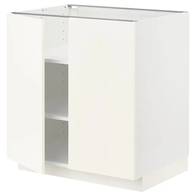 METOD Підлогова шафка/полиці/2 дверцят - білий/Vallstena білий 80x60 см