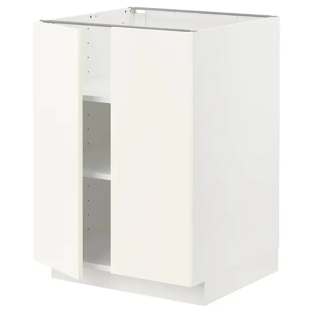METOD Підлогова шафка/полиці/2 дверцят - білий/Vallstena білий 60x60 см