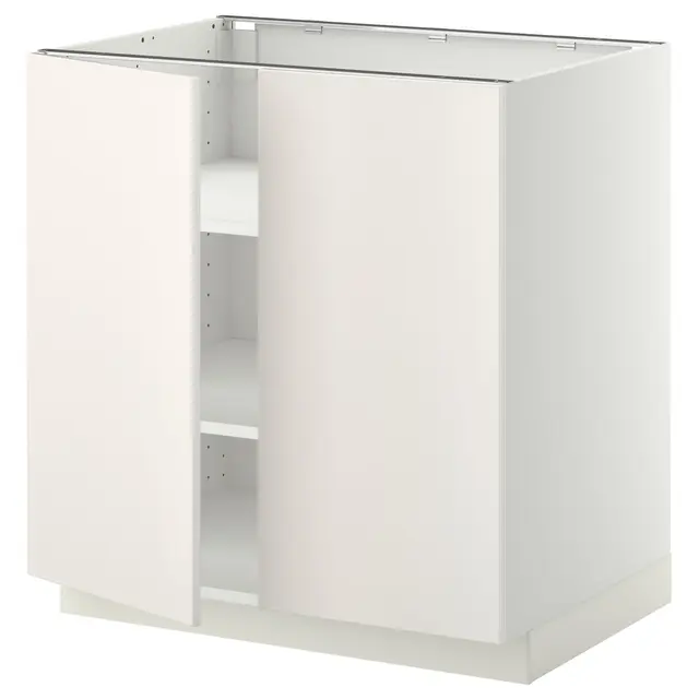 METOD Підлогова шафка/полиці/2 дверцят - білий/Veddinge білий 80x60 см