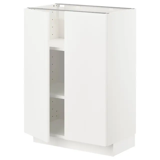 METOD Підлогова шафка/полиці/2 дверцят - білий/Veddinge білий 60x37 см