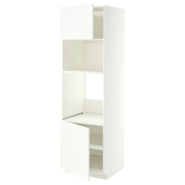 METOD Висока шафа для вбудованої техніки - білий/Aspudden матовий білий 60x60x200 см