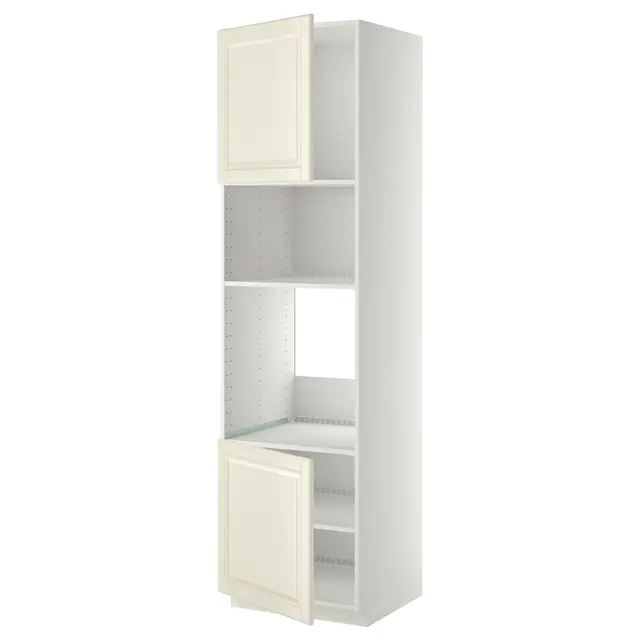 METOD Висока шафа для вбудованої техніки - білий/Bodbyn кремовий 60x60x220 см
