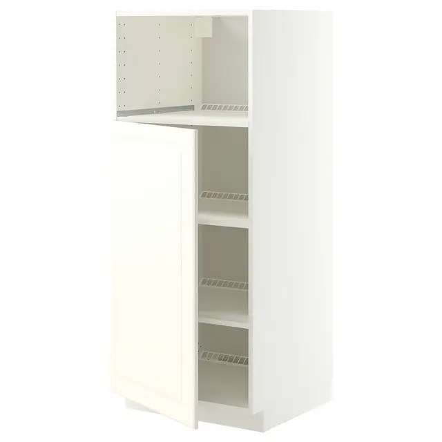 METOD Висока шафа для вбудованої техніки - білий/Bodbyn кремовий 60x60x140 см