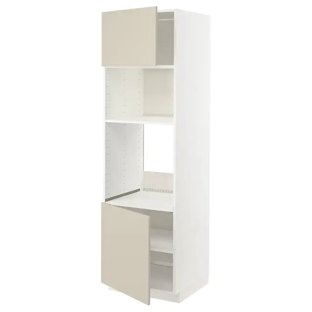 METOD Висока шафа для вбудованої техніки - білий/Havstorp бежевий 60x60x200 см