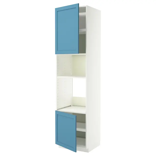 METOD Висока шафа для вбудованої техніки - білий/Lerhyttan синій 60x60x240 см