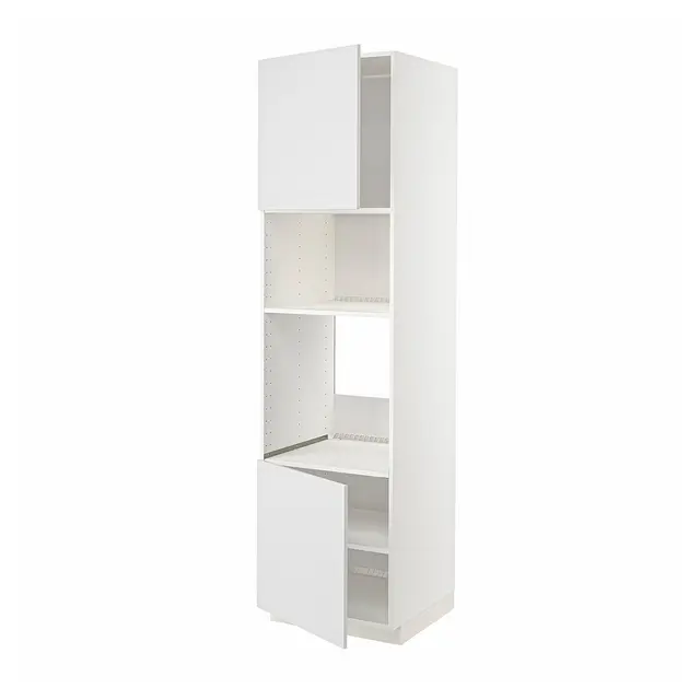 METOD Висока шафа для вбудованої техніки - білий/Stensund білий 60x60x220 см