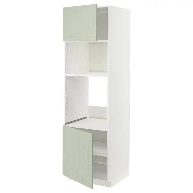 METOD Висока шафа для вбудованої техніки - білий/Stensund світло-зелений 60x60x200 см