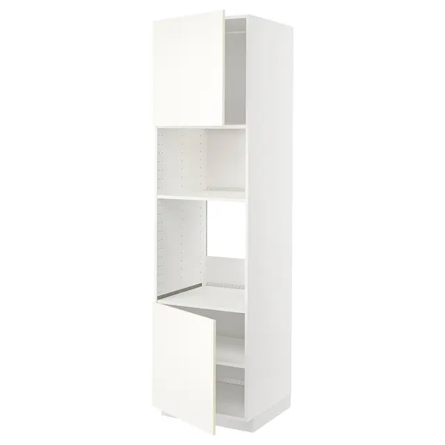 METOD Висока шафа для вбудованої техніки - білий/Vallstena білий 60x60x220 см