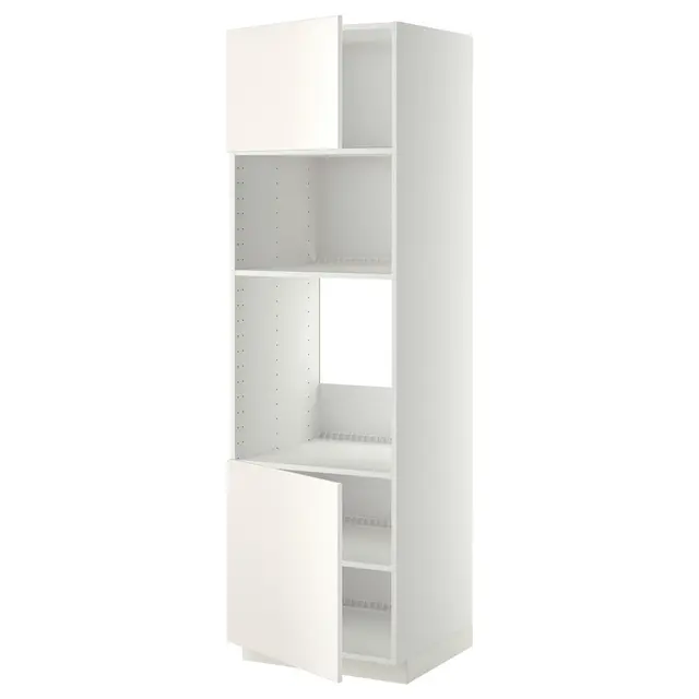 METOD Висока шафа для вбудованої техніки - білий/Veddinge білий 60x60x200 см