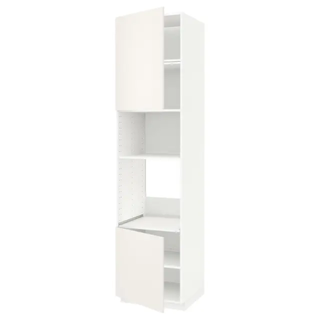 METOD Висока шафа для вбудованої техніки - білий/Veddinge білий 60x60x240 см