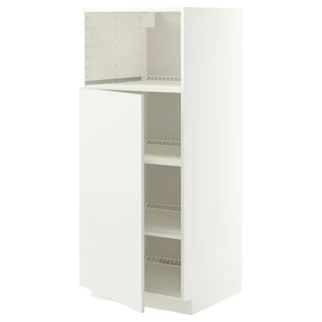 METOD Висока шафа для вбудованої техніки - білий/Veddinge білий 60x60x140 см