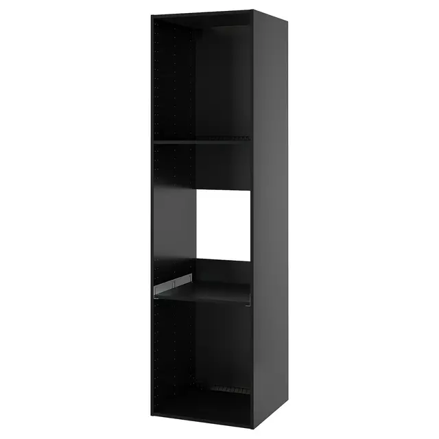 METOD Висока шафа для вбудованої техніки - чорно-сірий 60x60x220 см