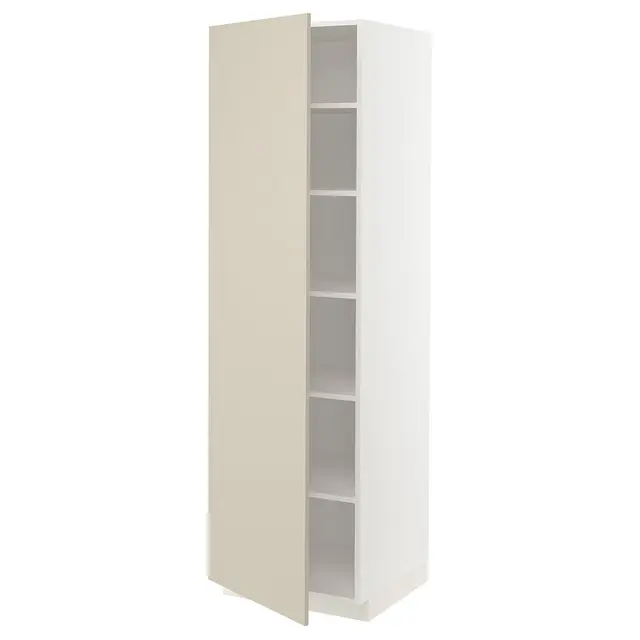 METOD Висока шафка/полиці - білий/Havstorp бежевий 60x60x200 см
