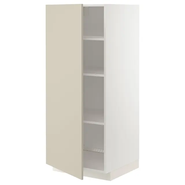 METOD Висока шафка/полиці - білий/Havstorp бежевий 60x60x140 см