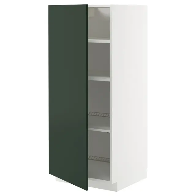 METOD Висока шафка/полиці - білий/Havstorp глибокий зелений 60x60x140 см