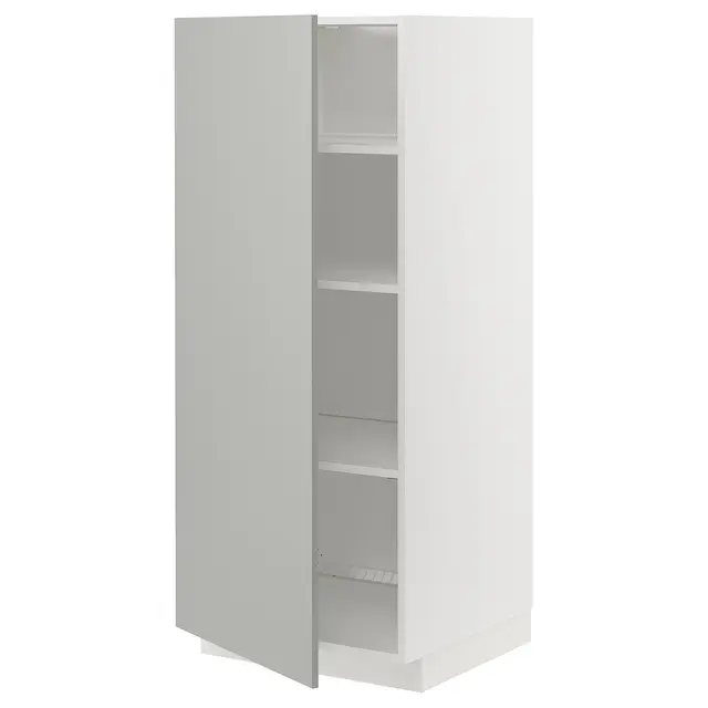 METOD Висока шафка/полиці - білий/Havstorp світло-сірий 60x60x140 см