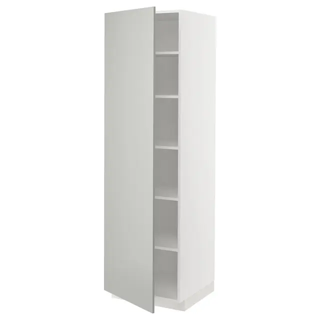 METOD Висока шафка/полиці - білий/Havstorp світло-сірий 60x60x200 см