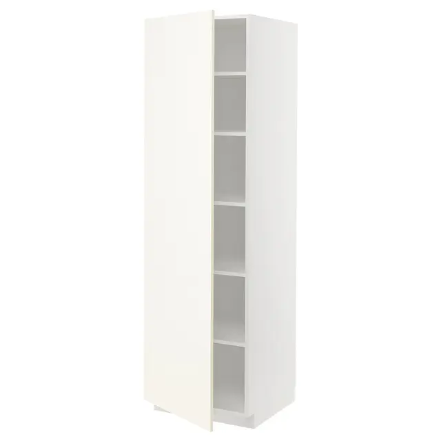 METOD Висока шафка/полиці - білий/Vallstena білий 60x60x200 см