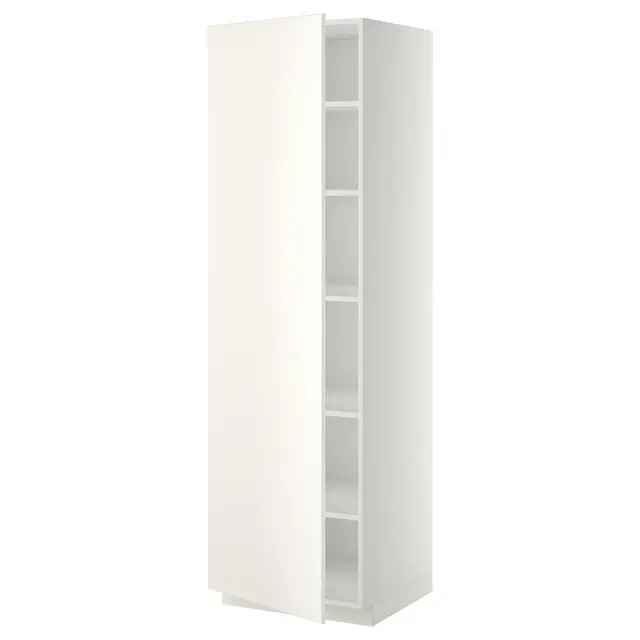 METOD Висока шафка/полиці - білий/Veddinge білий 60x60x200 см