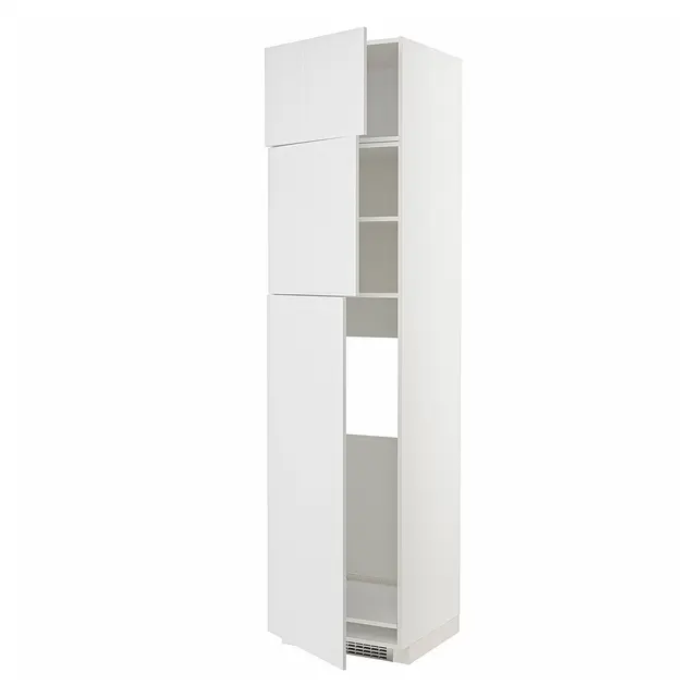 METOD Висока шафа для холодильника з 3 дверцятами - білий/Stensund білий 60x60x240 см