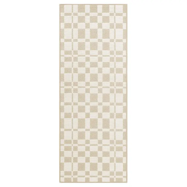 NATTÅG Кухонний килимок - бежевий/у клітинку 45x120 см