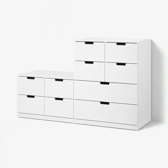 NORDLI Комод 10 шухляд - білий 160x99 см